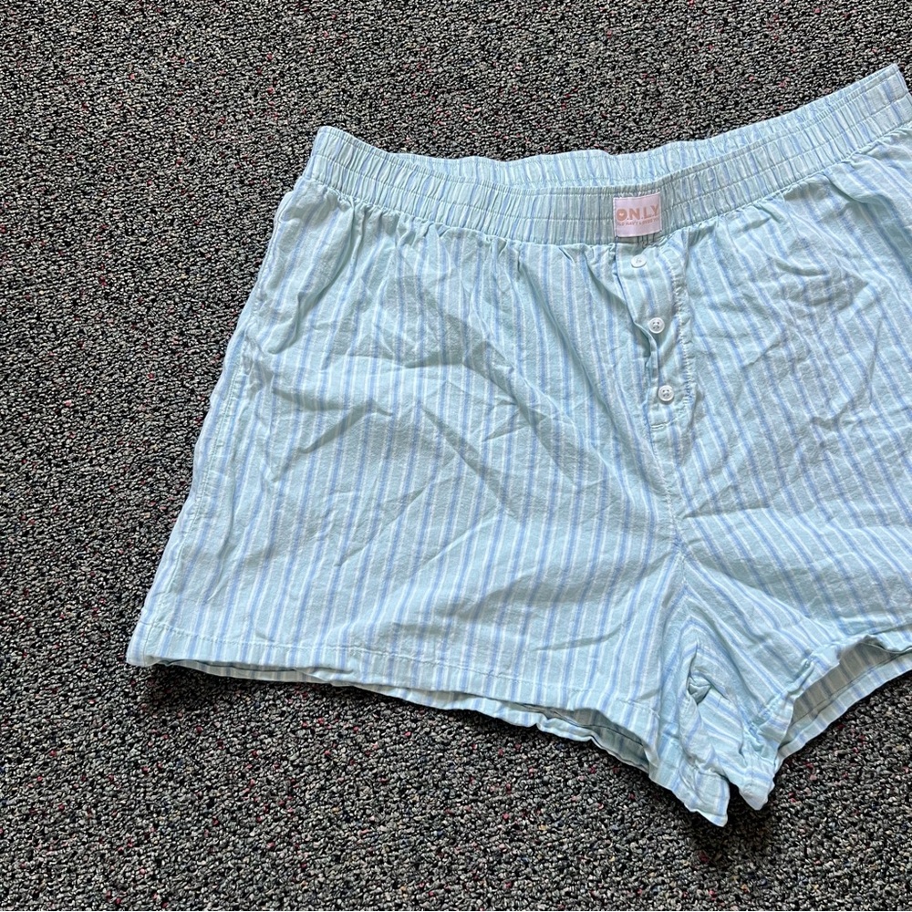 OLD NAVY Patel Blue & Green Stripes Relaxed Fit 100% Cotton Bloomer Boxer Shorts - Picture 4 of 16